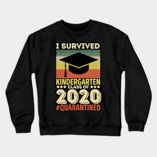 Vintage I Survived Kindergarten Funny Quarantine Graduation Class Of 2020 Quarantined Kids Boy Girls Gift Crewneck Sweatshirt